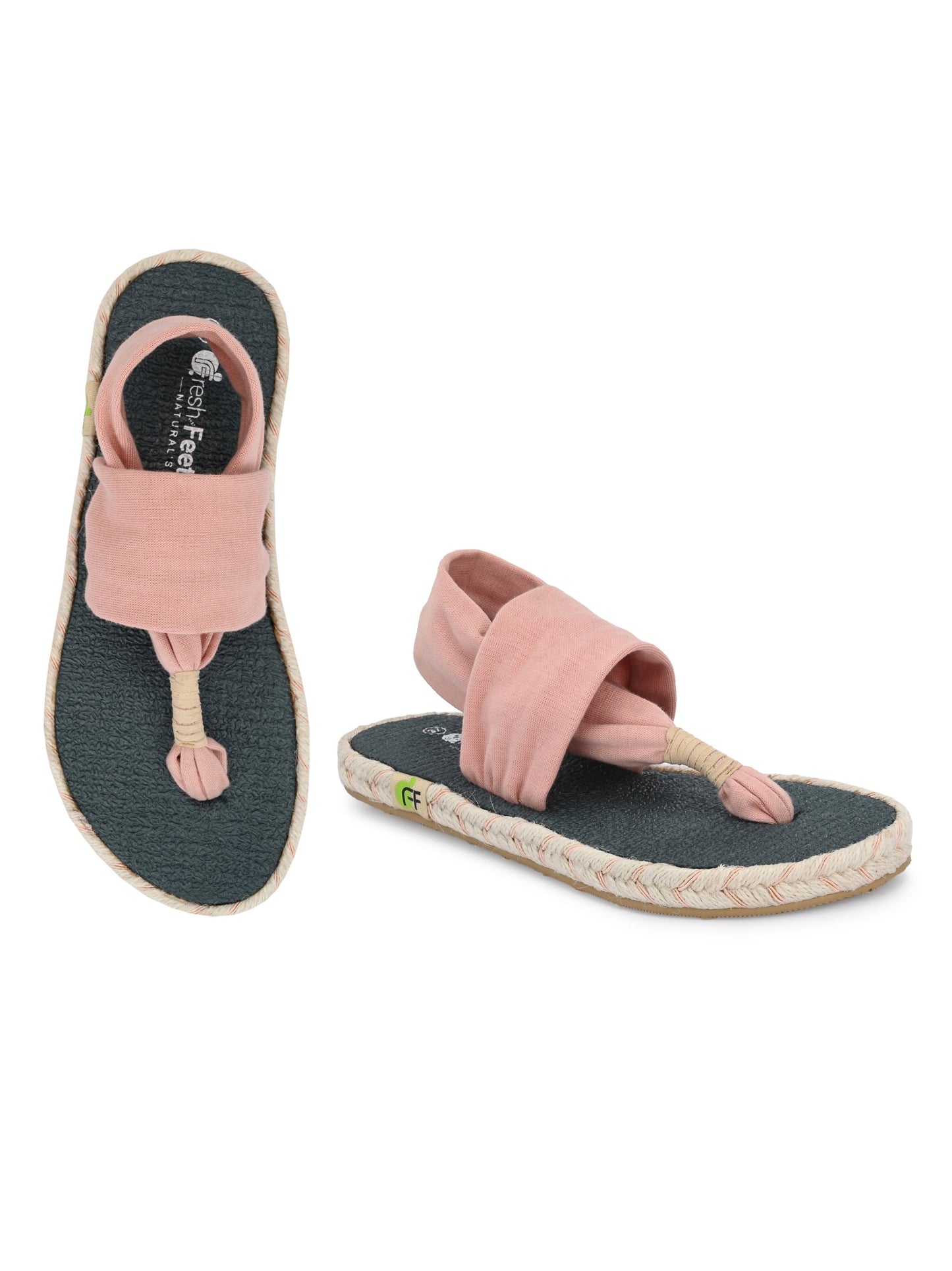 Footwear, Women Footwear, Peach T-Strap Flats