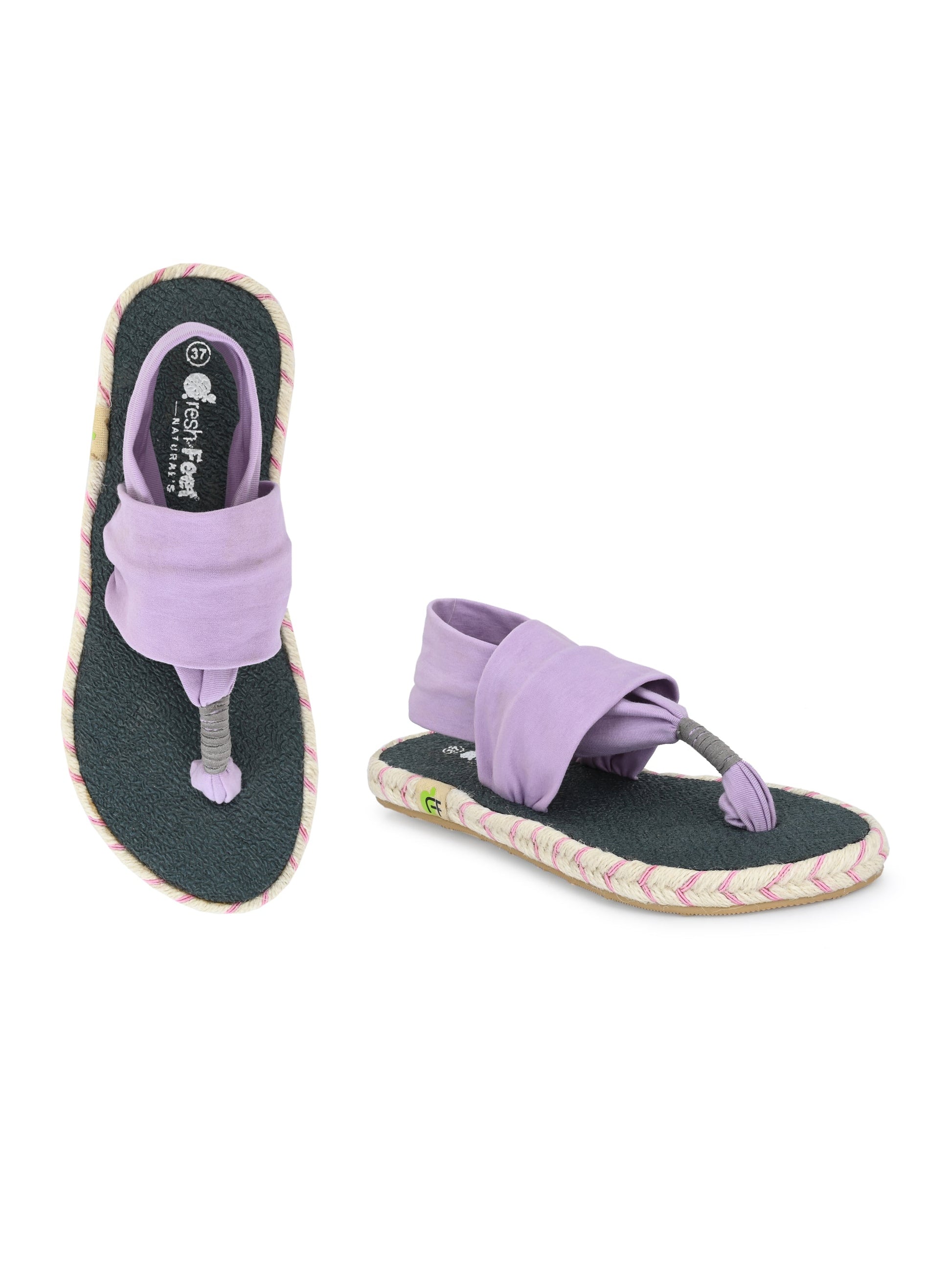 Footwear, Women Footwear, Purple T-Strap Flats