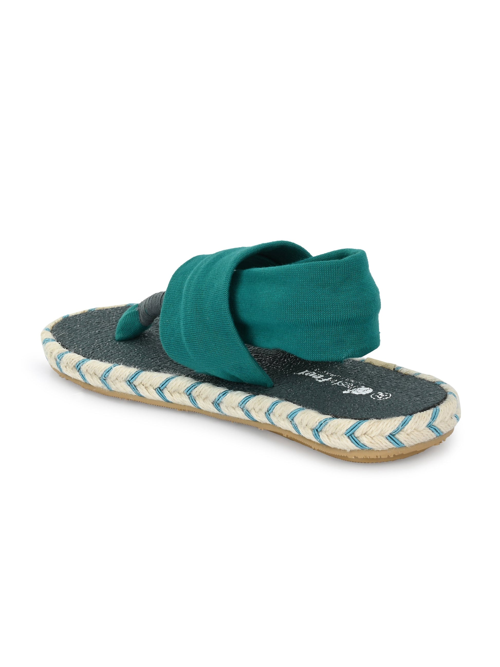 Footwear, Women Footwear, Teal T-Strap Flats