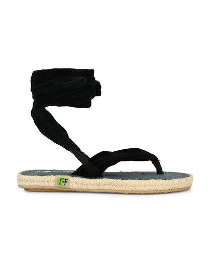 Footwear, Women Footwear, Black T-Strap Flats