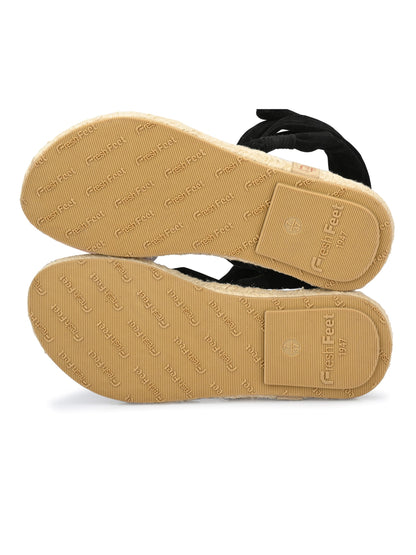 Footwear, Women Footwear, Black T-Strap Flats