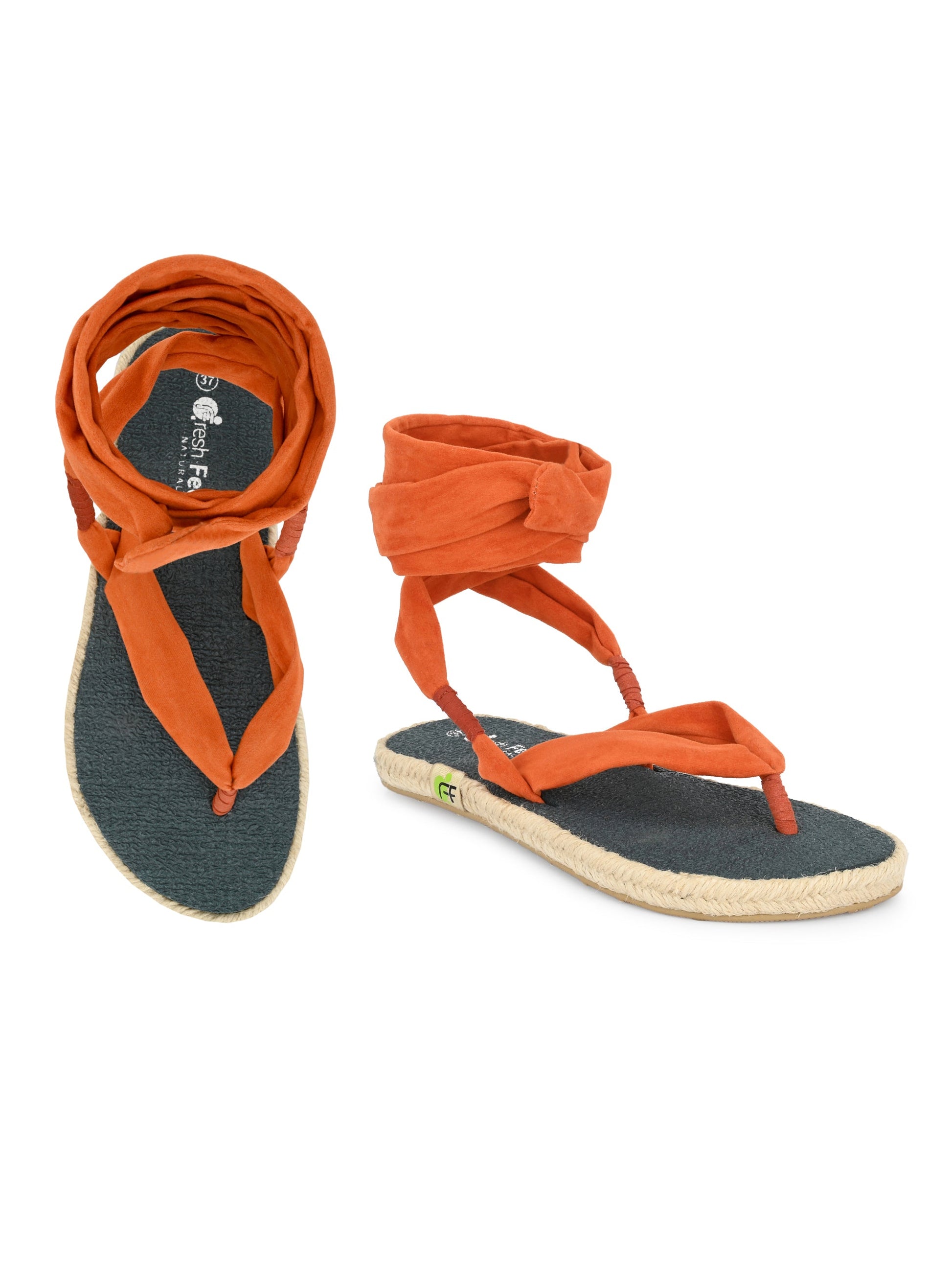 Footwear, Women Footwear, Rust T-Strap Flats