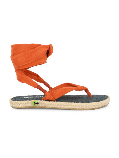 Footwear, Women Footwear, Rust T-Strap Flats