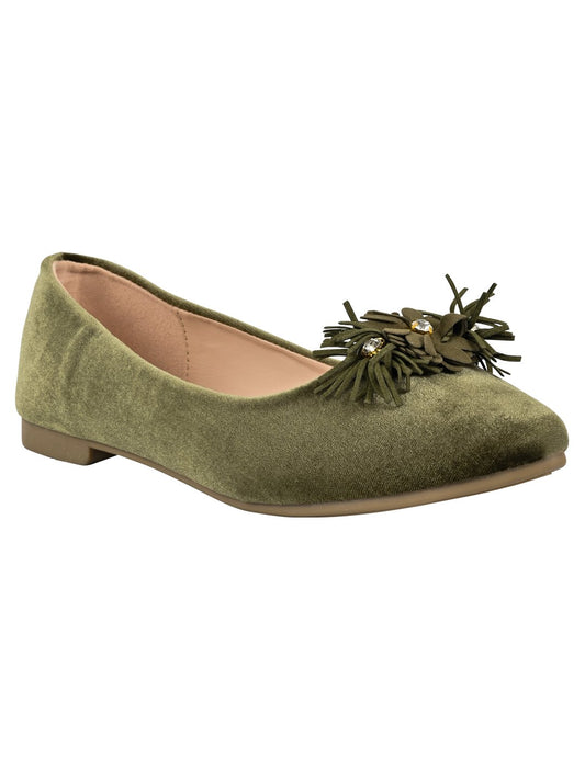 Footwear, Women Footwear, Green Ballerinas