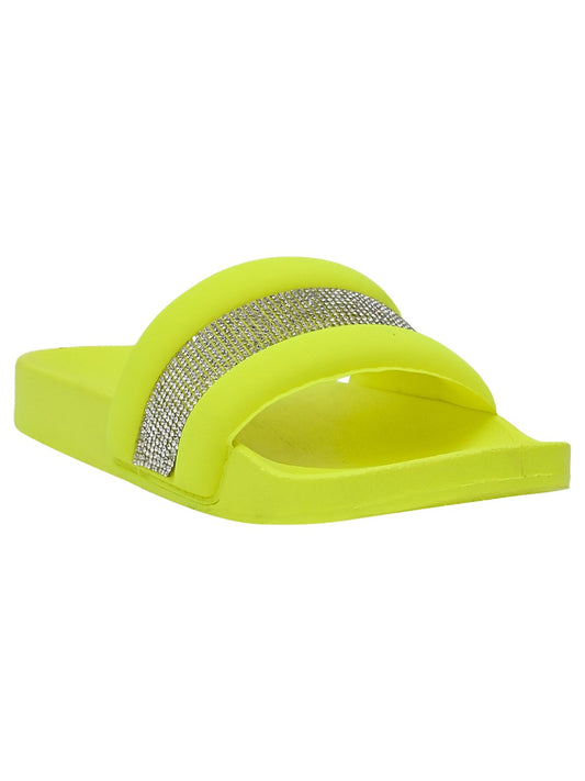 Footwear, Women Footwear, Yellow Slides