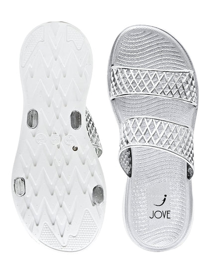 Footwear, Women Footwear, Silver Open Toe Flats