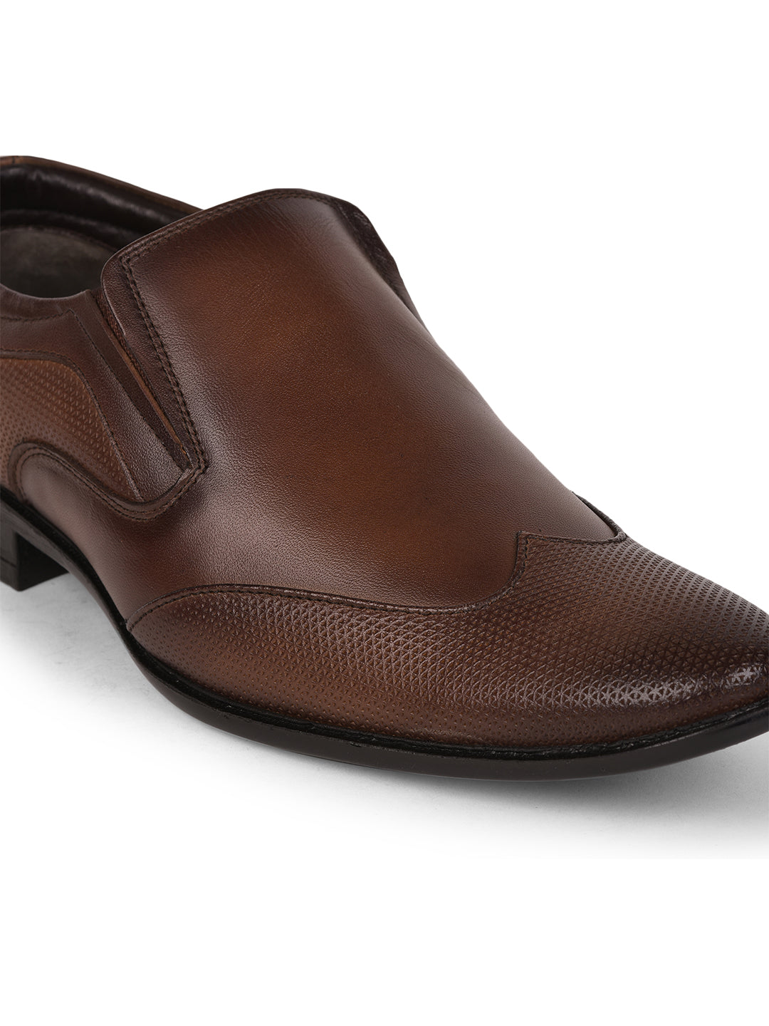 Men Brown Textured Formal Loafers