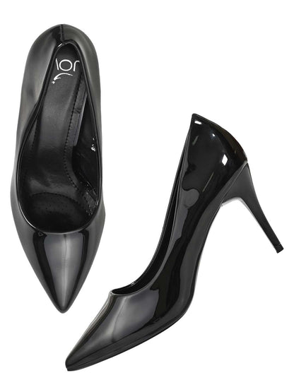 Women BLACK SOLID Heel Pumps