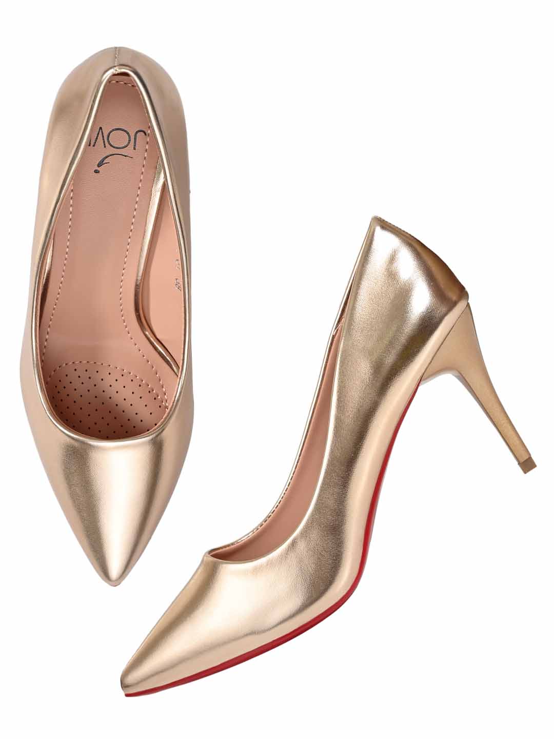 Women CHAMPAGNE SOLID Heel Pumps