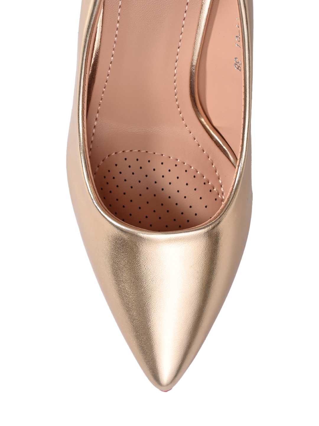 Women CHAMPAGNE SOLID Heel Pumps