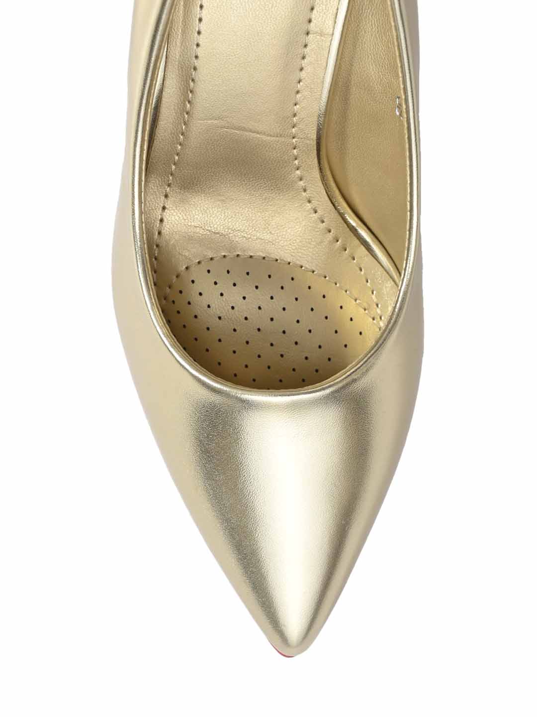 Women GOLD SOLID Heel Pumps