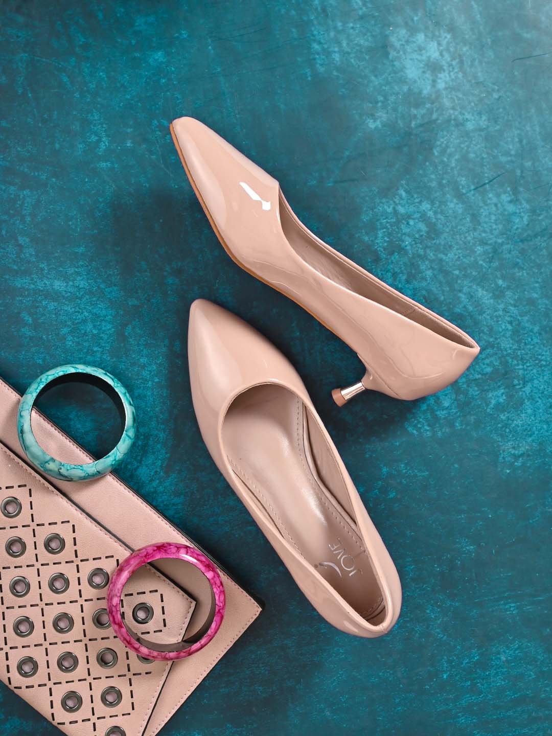 Women NUDE Solid Heel Pumps