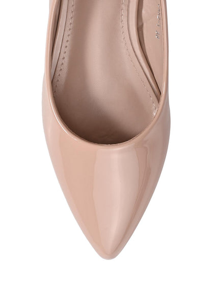 Women NUDE Solid Heel Pumps