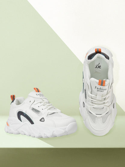 Footwear, Women Footwear, WHITE ORANGE, Casual Sneaker