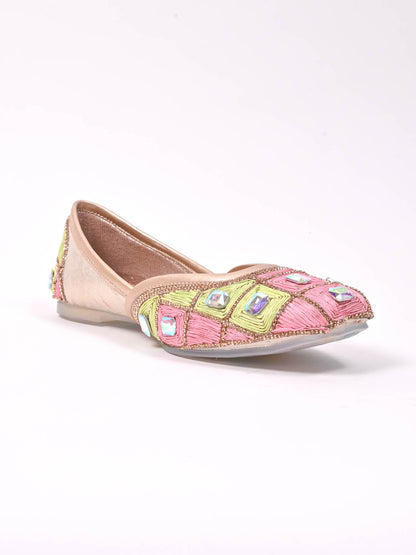 Women, Women Footwear, Rose Gold Mojaris