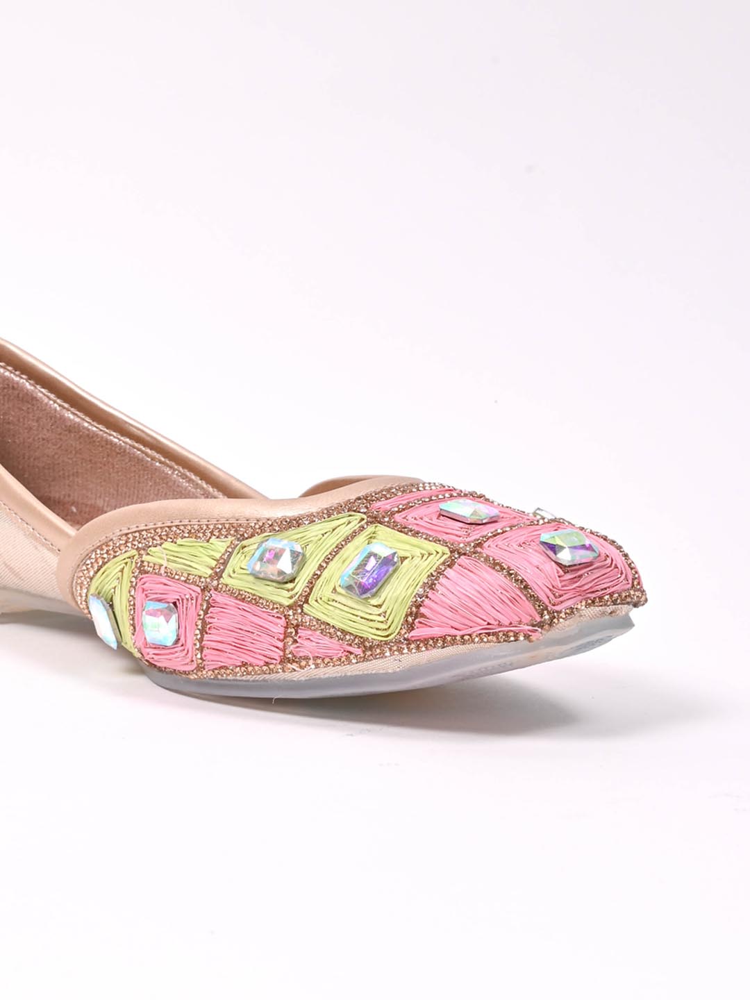 Women, Women Footwear, Rose Gold Mojaris