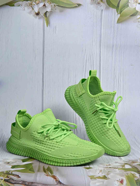 Footwear, Women Footwear, Green Sneakers