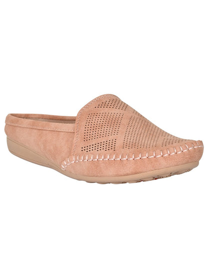 Women Footwear, Peach Mules