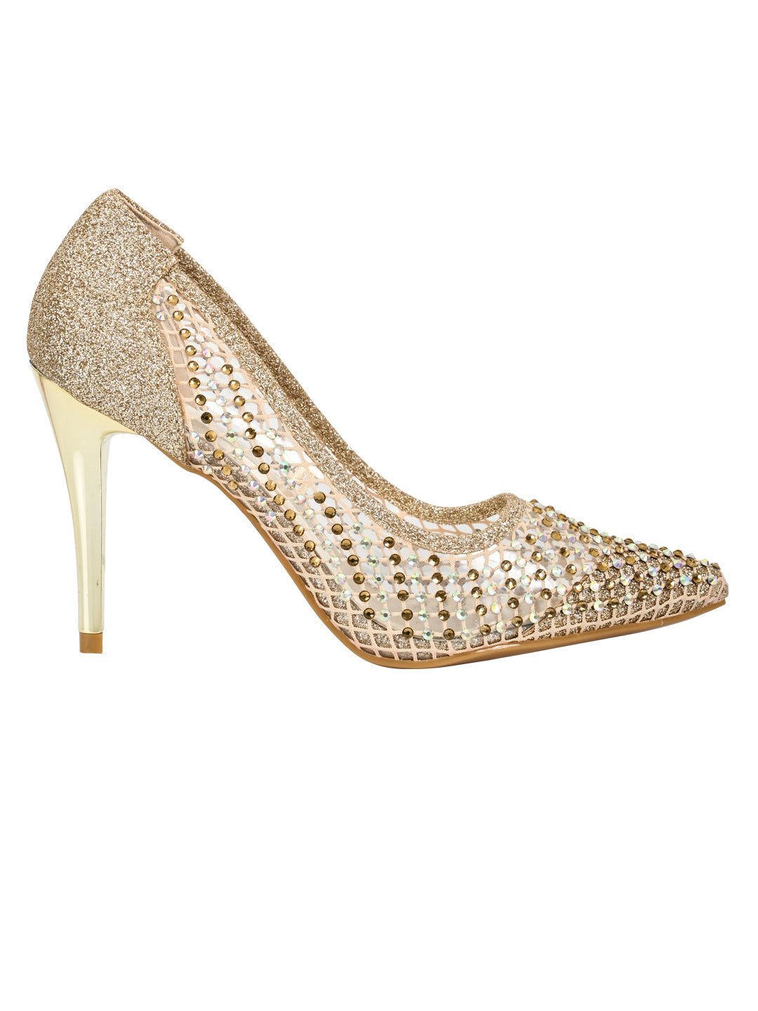 Footwear, Women Footwear, Golden Stilettos