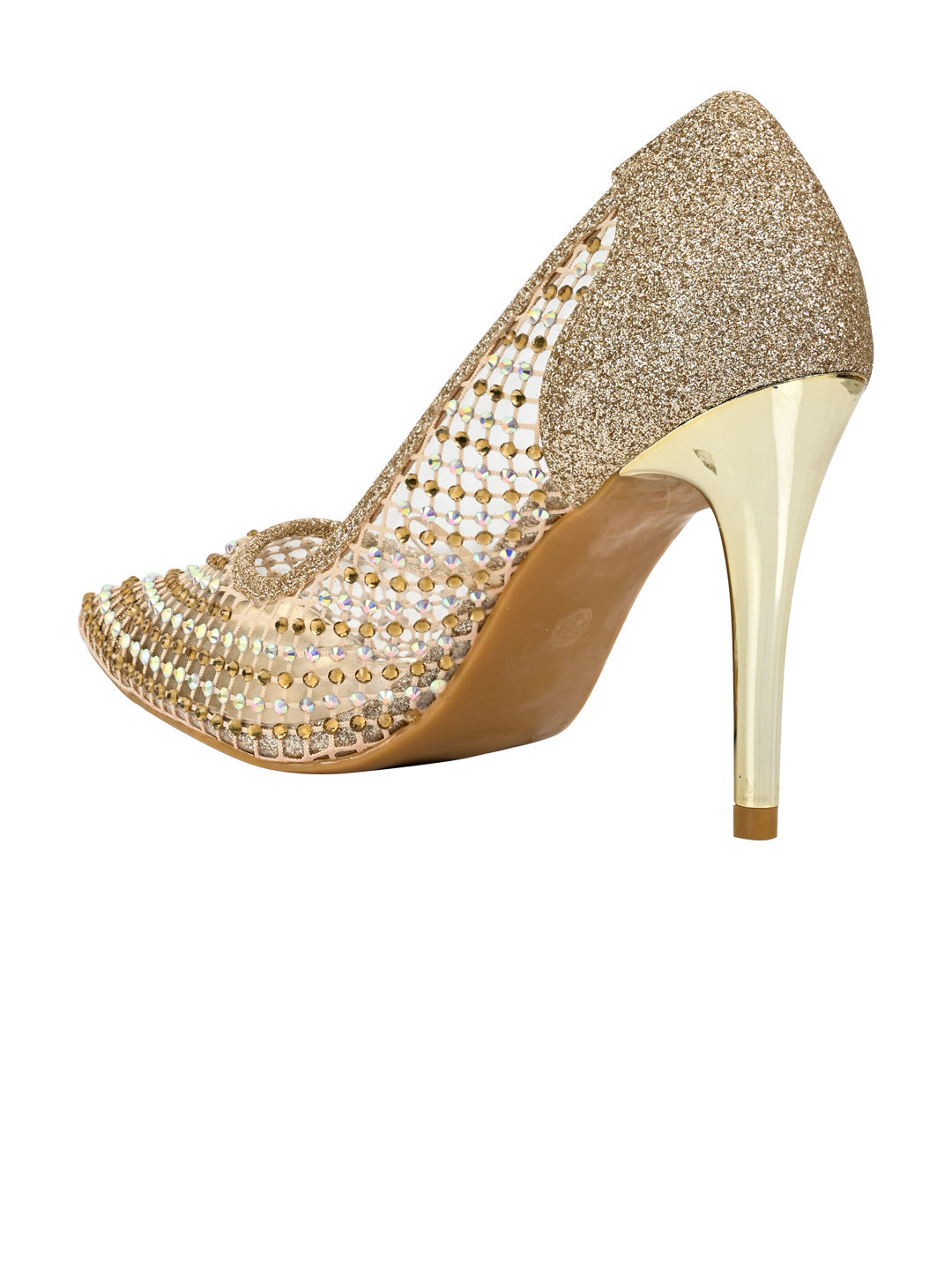 Footwear, Women Footwear, Golden Stilettos