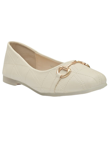 Women Footwear, Beige Ballerinas