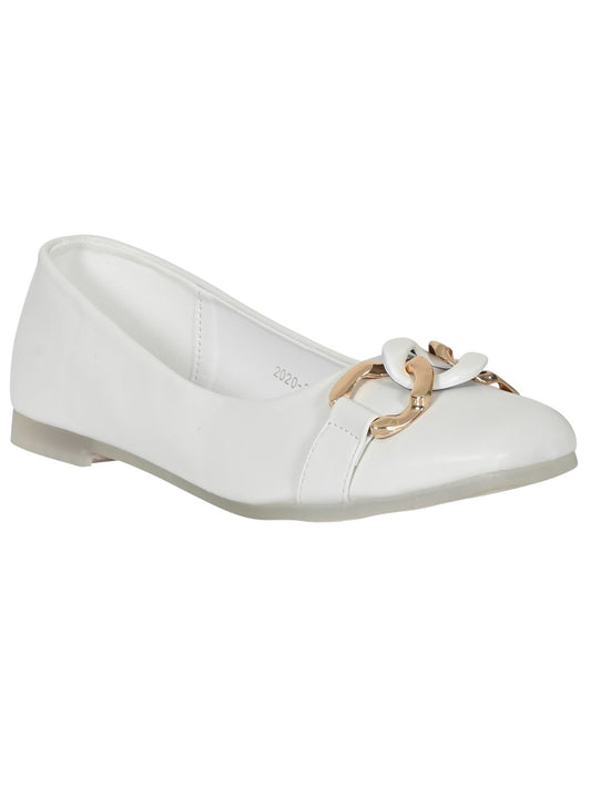 Women Footwear, White Ballerinas