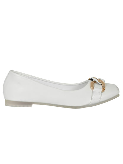 Women Footwear, White Ballerinas