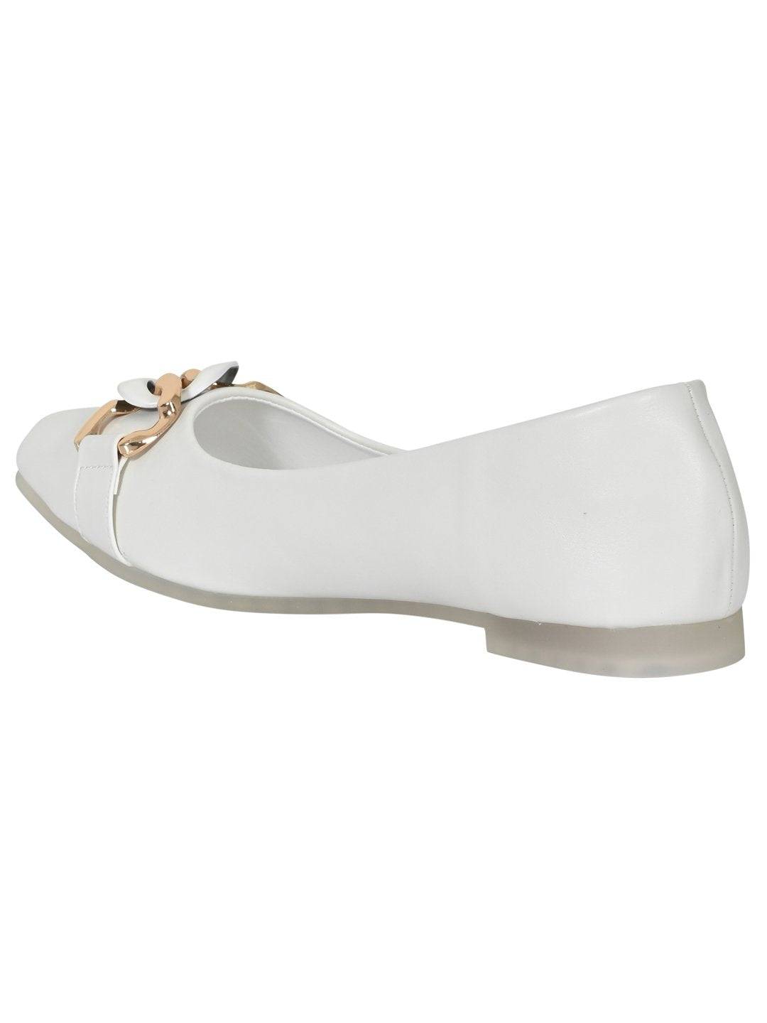 Women Footwear, White Ballerinas