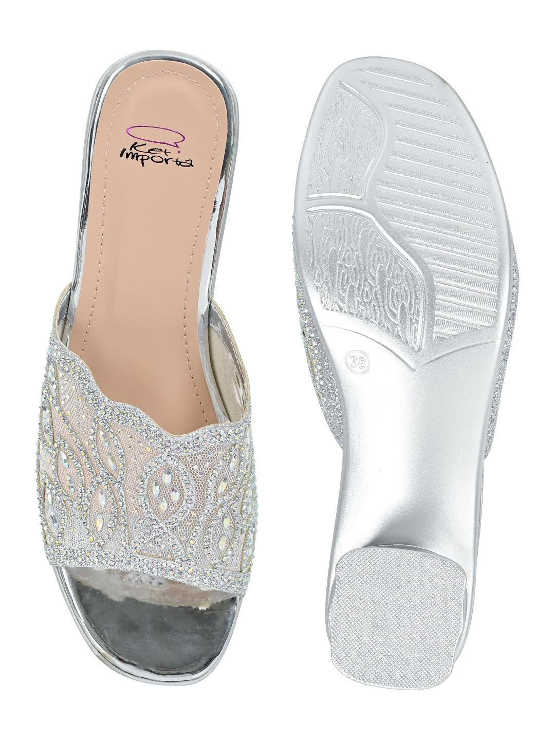 Footwear, Women Footwear, Silver Sandals