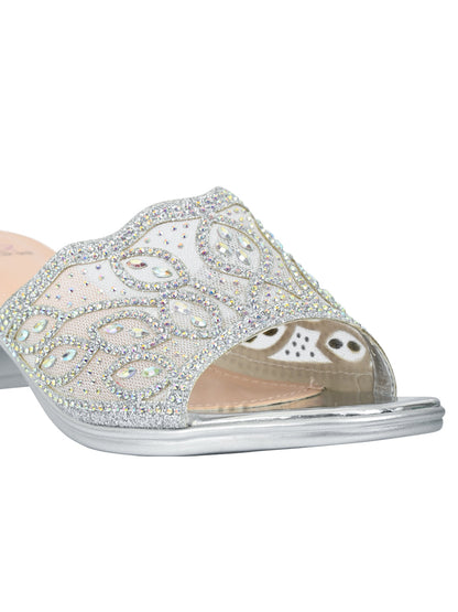 Footwear, Women Footwear, Silver Sandals