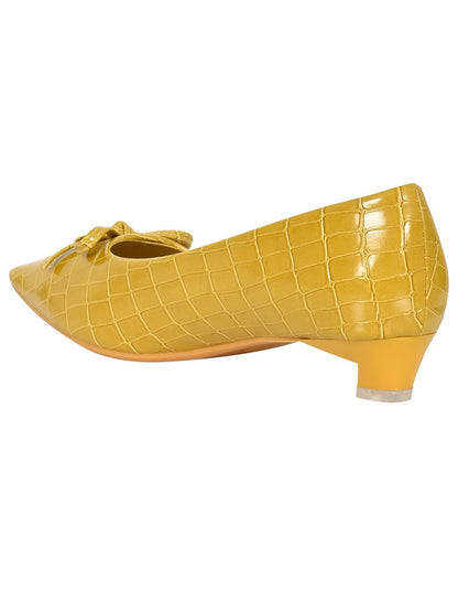 Women Footwear, Mustard Ballerinas