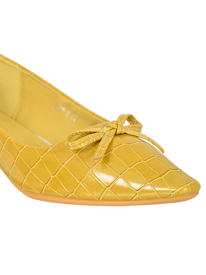 Women Footwear, Mustard Ballerinas