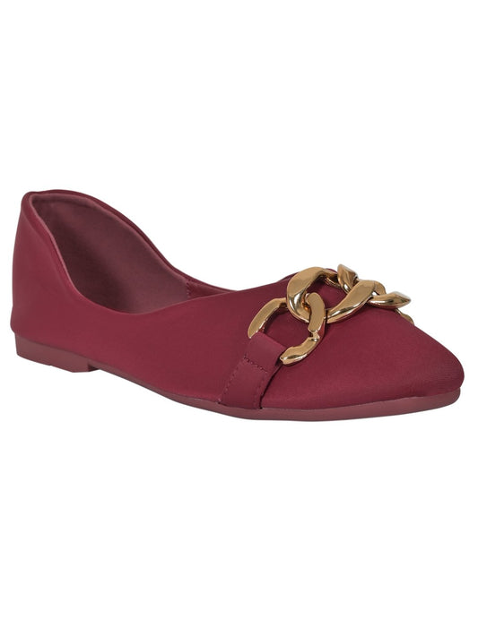 Women Footwear, Maroon Ballerinas