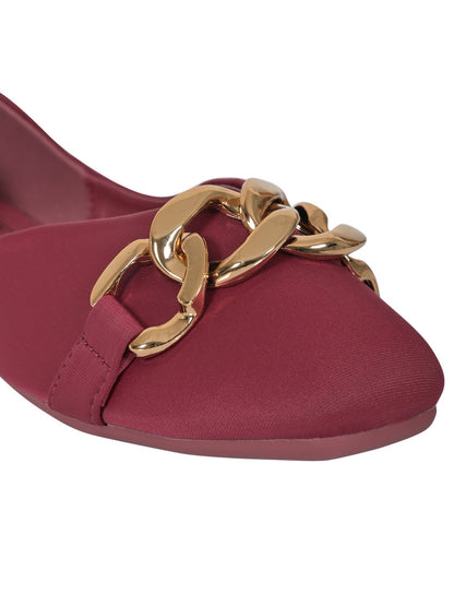 Women Footwear, Maroon Ballerinas