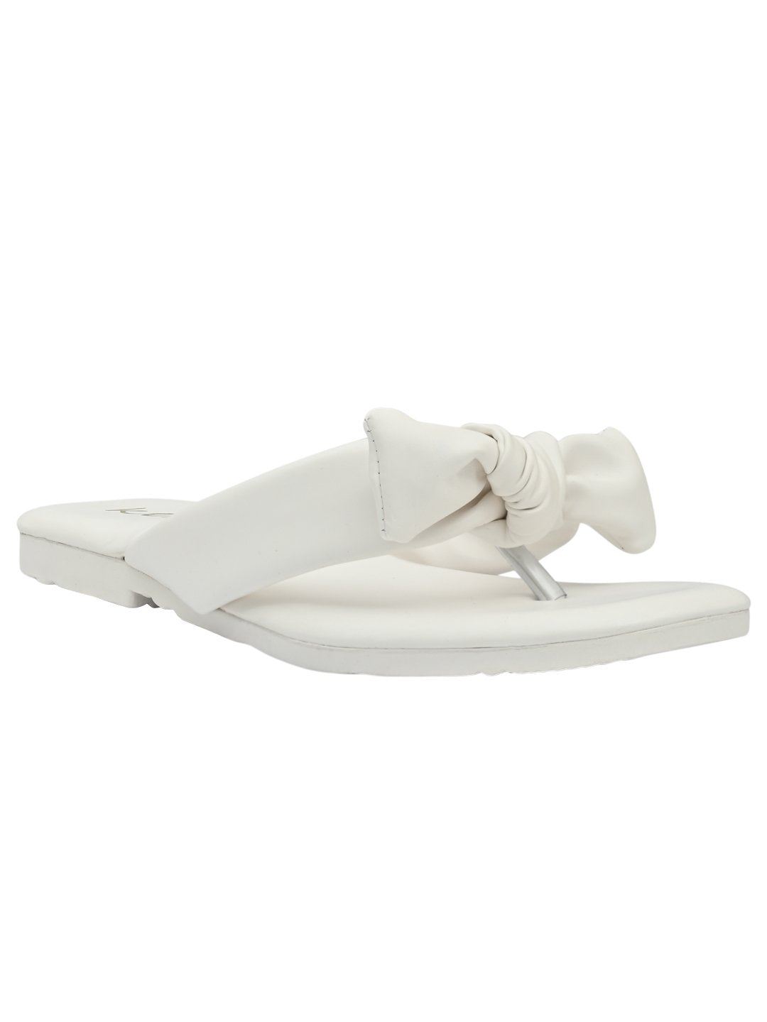 Women Footwear, White T-Strap Flats