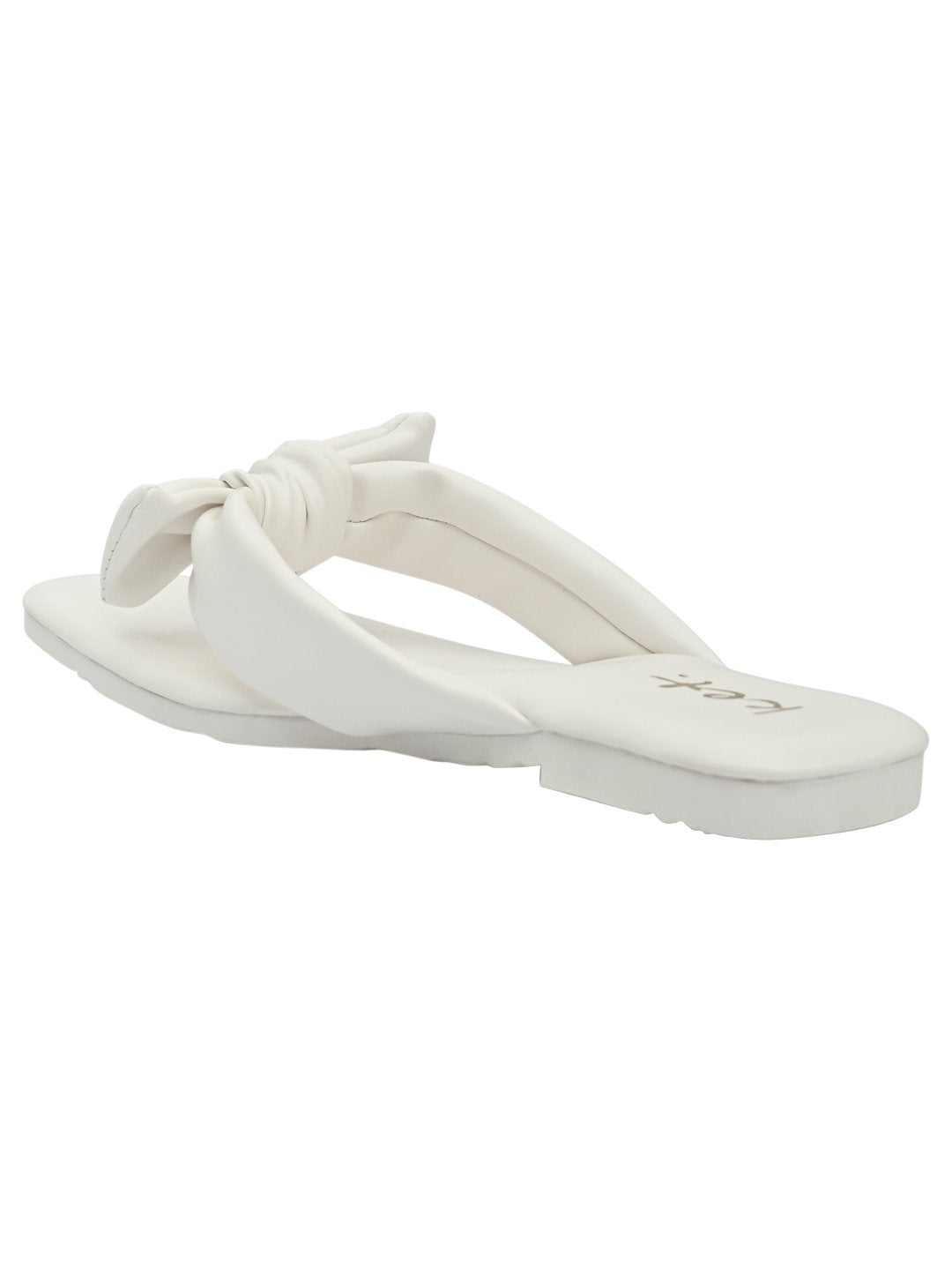 Women Footwear, White T-Strap Flats