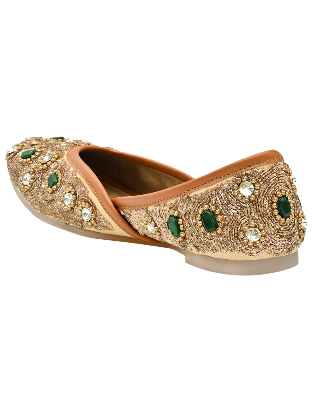 Women Footwear, Golden Mojaris