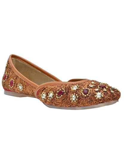 Women Footwear, Bronze Mojaris