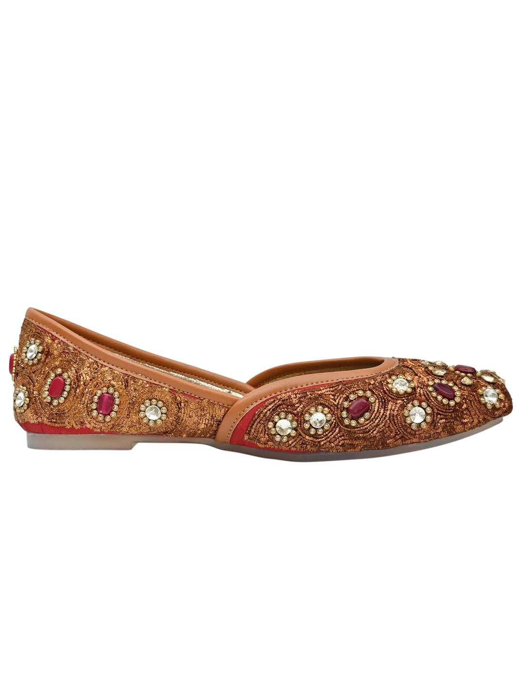 Women Footwear, Bronze Mojaris