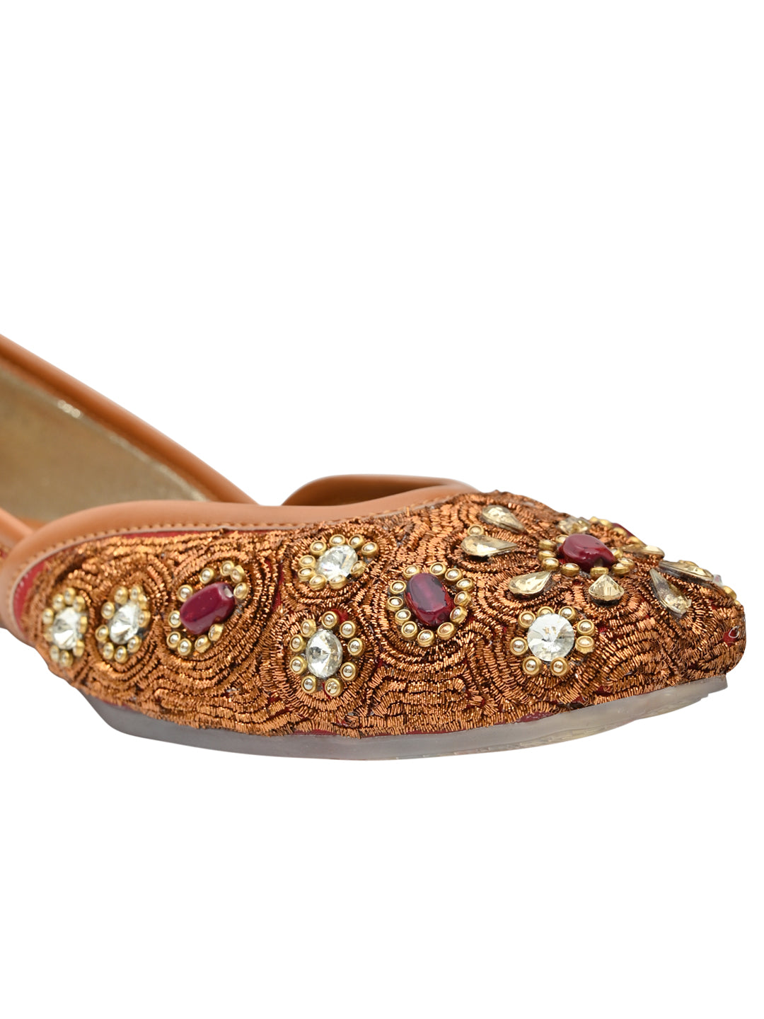 Women Footwear, Bronze Mojaris