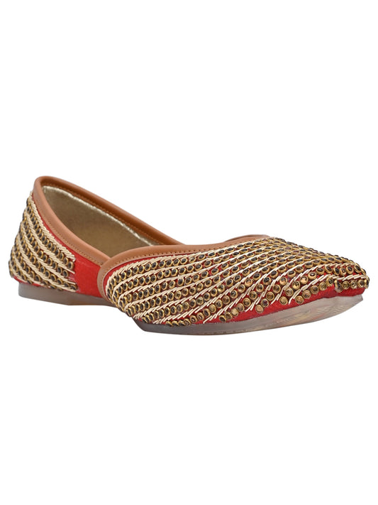 Women Footwear, Red Mojaris