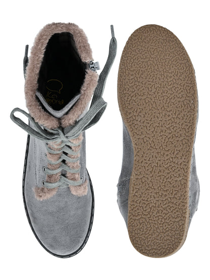 Footwear, Women Footwear, Grey Boots