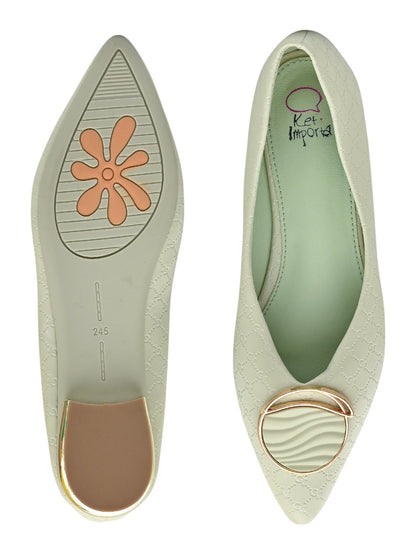 Women Footwear, Sea Green Ballerinas