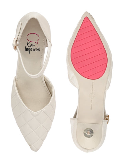 Footwear, Women Footwear, White Pumps