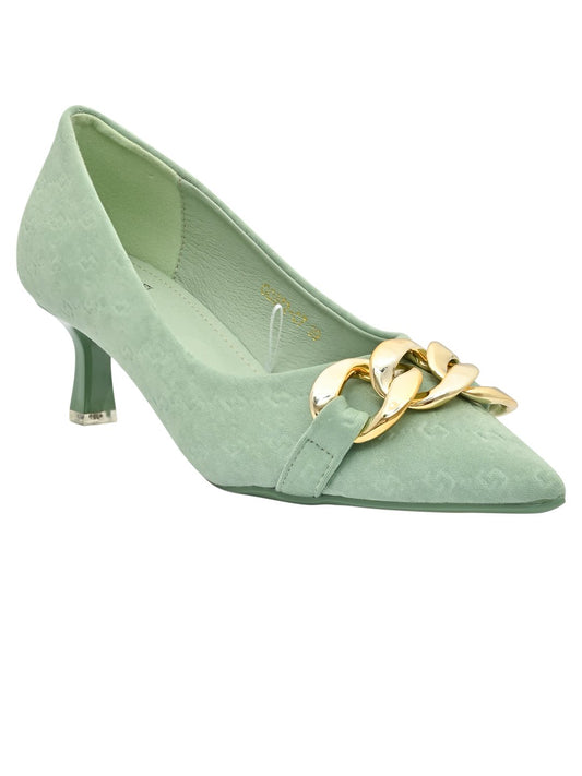 Women Footwear, Sea Green Pumps