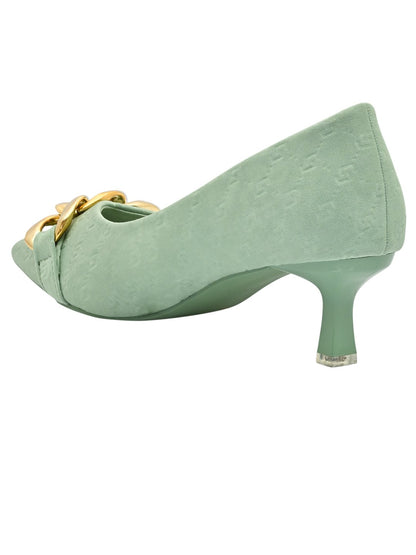 Women Footwear, Sea Green Pumps