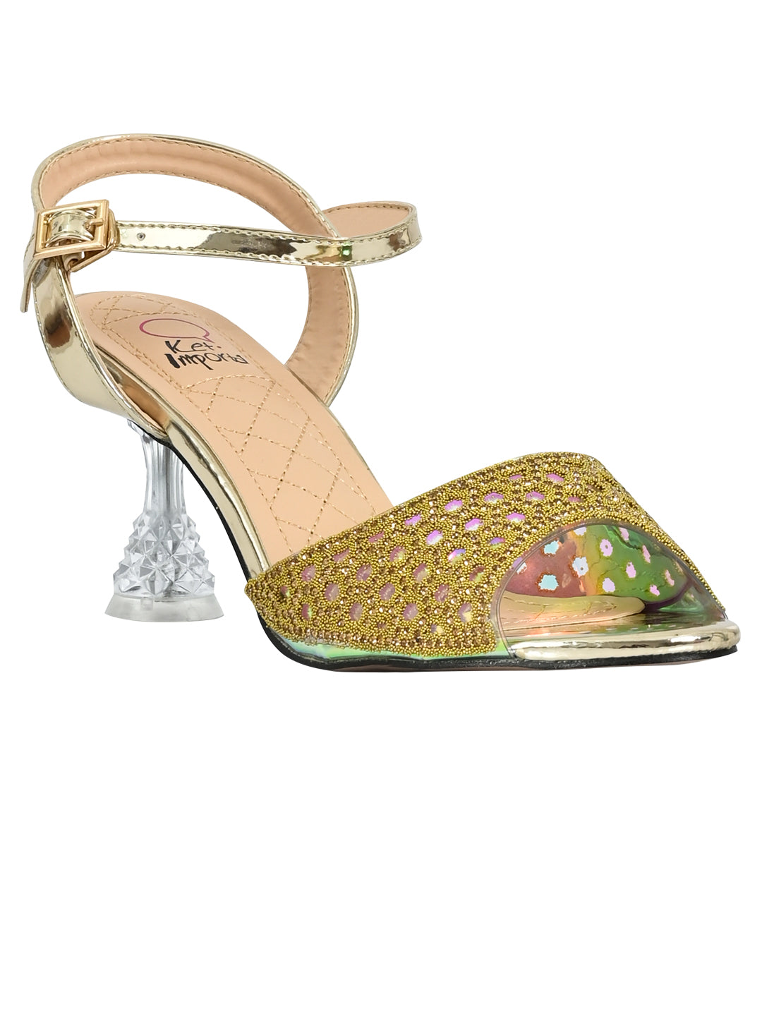 Footwear, Women Footwear, Golden Sandals