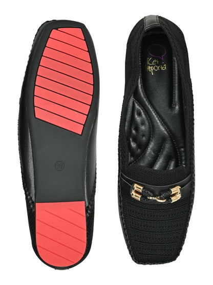 Women Footwear, Black Loafers