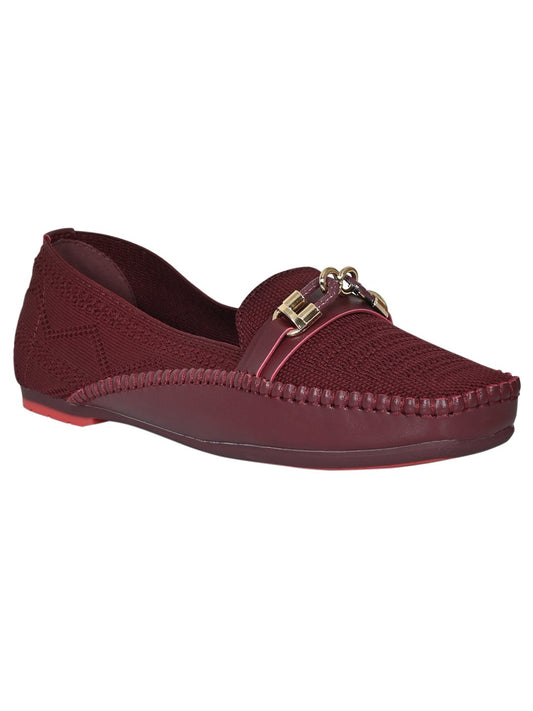 Women Footwear, Maroon Loafers