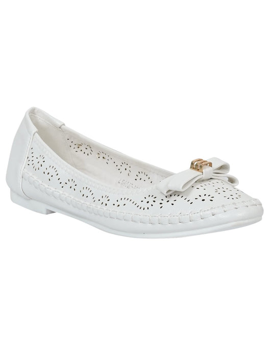 Women Footwear, White Ballerinas, Footwear